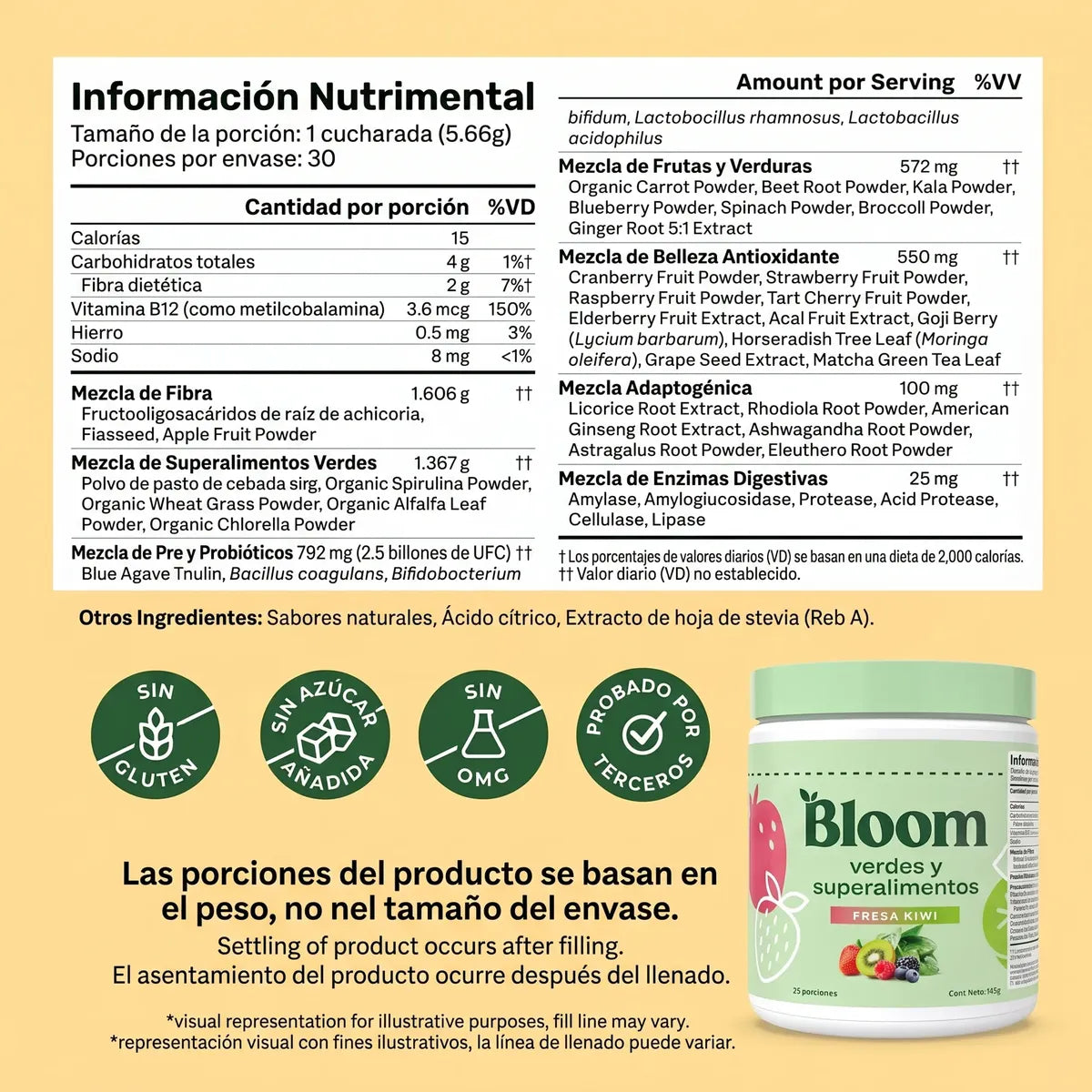 BloomBalance / Fibra+Prebióticos+Probióticos para tu Bienestar Diario