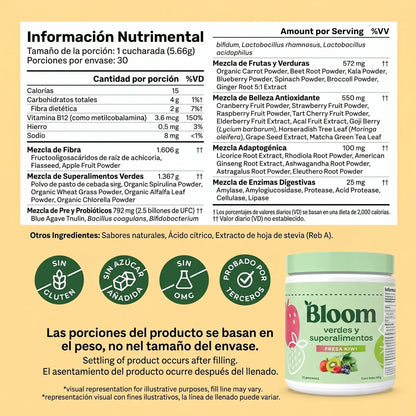 BloomBalance / Fibra+Prebióticos+Probióticos para tu Bienestar Diario