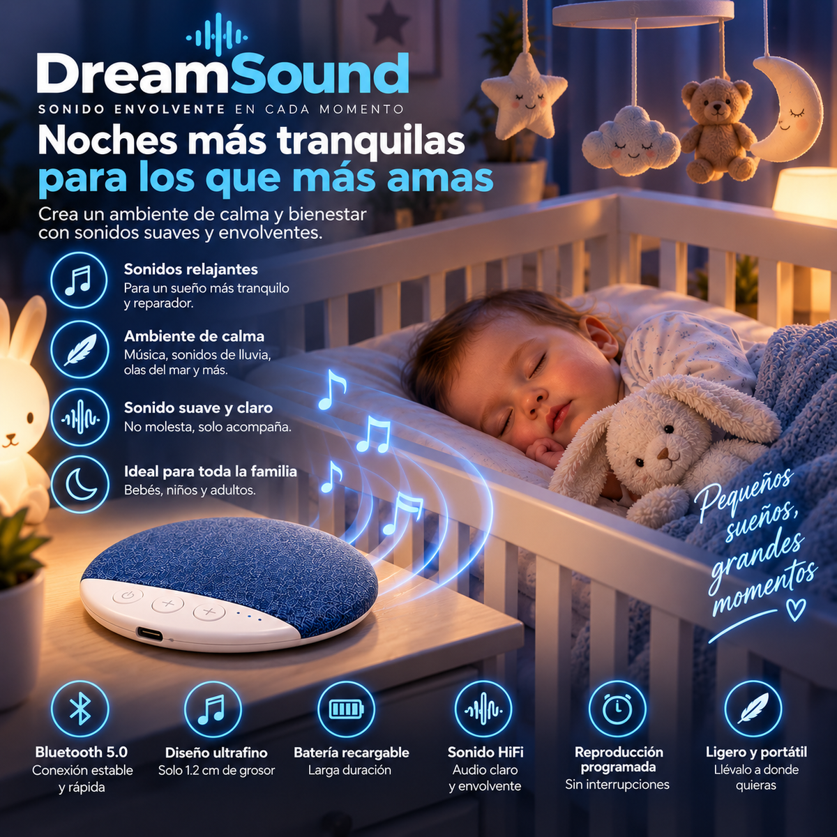 DreamSound | Bocina Bluetooth para Almohada